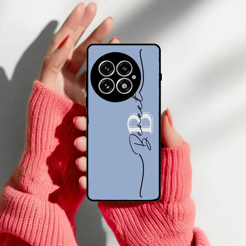 Personalized Initials Azure Glossy Metal Case Cover For OnePlus - ShopOnCliQ