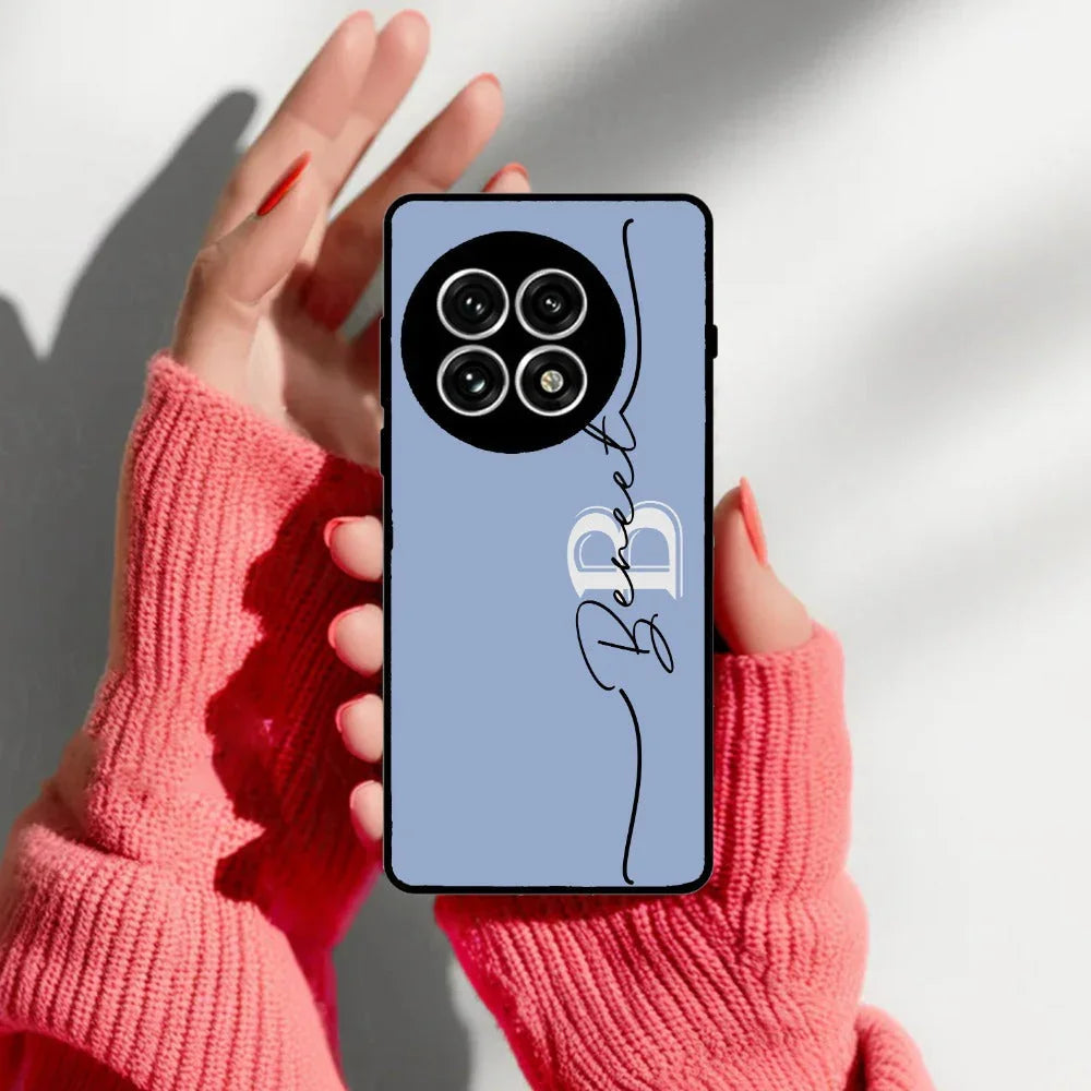 Personalized Initials Azure Glossy Metal Case Cover For OnePlus - ShopOnCliQ