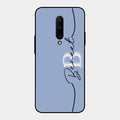 Personalized Initials Azure Glossy Metal Case Cover For Oneplus 7 Pro