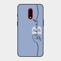 Personalized Initials Azure Glossy Metal Case Cover For Oneplus 7
