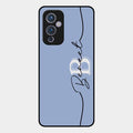 Personalized Initials Azure Glossy Metal Case Cover For Oneplus 9 5G