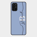 Personalized Initials Azure Glossy Metal Case Cover For Oneplus 9R 5G