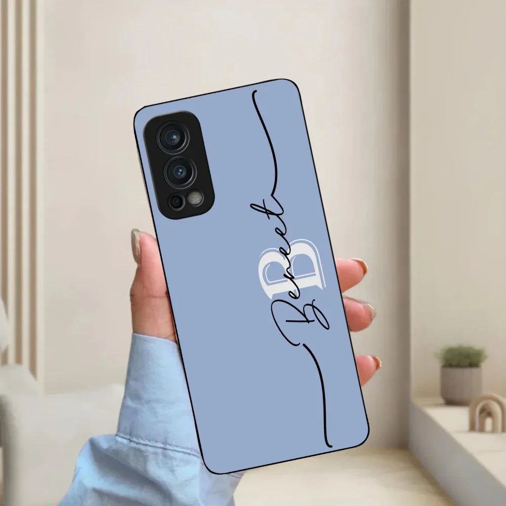 Personalized Initials Azure Glossy Metal Case Cover For OnePlus - ShopOnCliQ