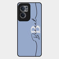 Personalized Initials Azure Glossy Metal Case Cover For Oneplus Nord Ce 2 5G