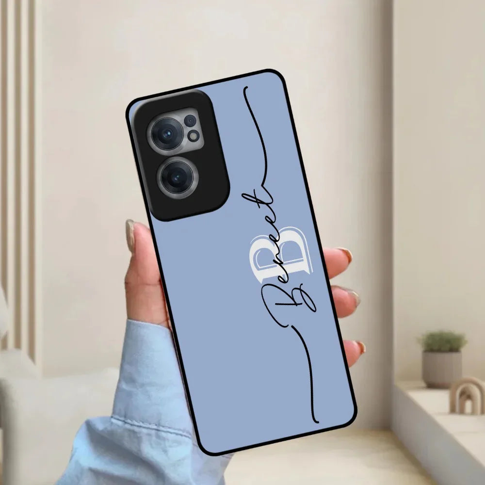 Personalized Initials Azure Glossy Metal Case Cover For OnePlus - ShopOnCliQ