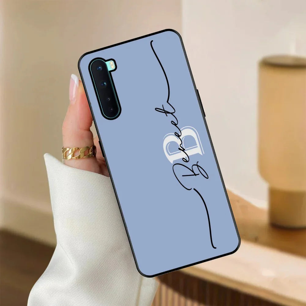 Personalized Initials Azure Glossy Metal Case Cover For OnePlus - ShopOnCliQ