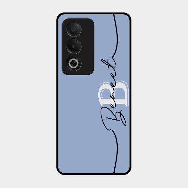 Personalized Initials Azure Glossy Metal Case Cover For Oppo A3 Pro 5G