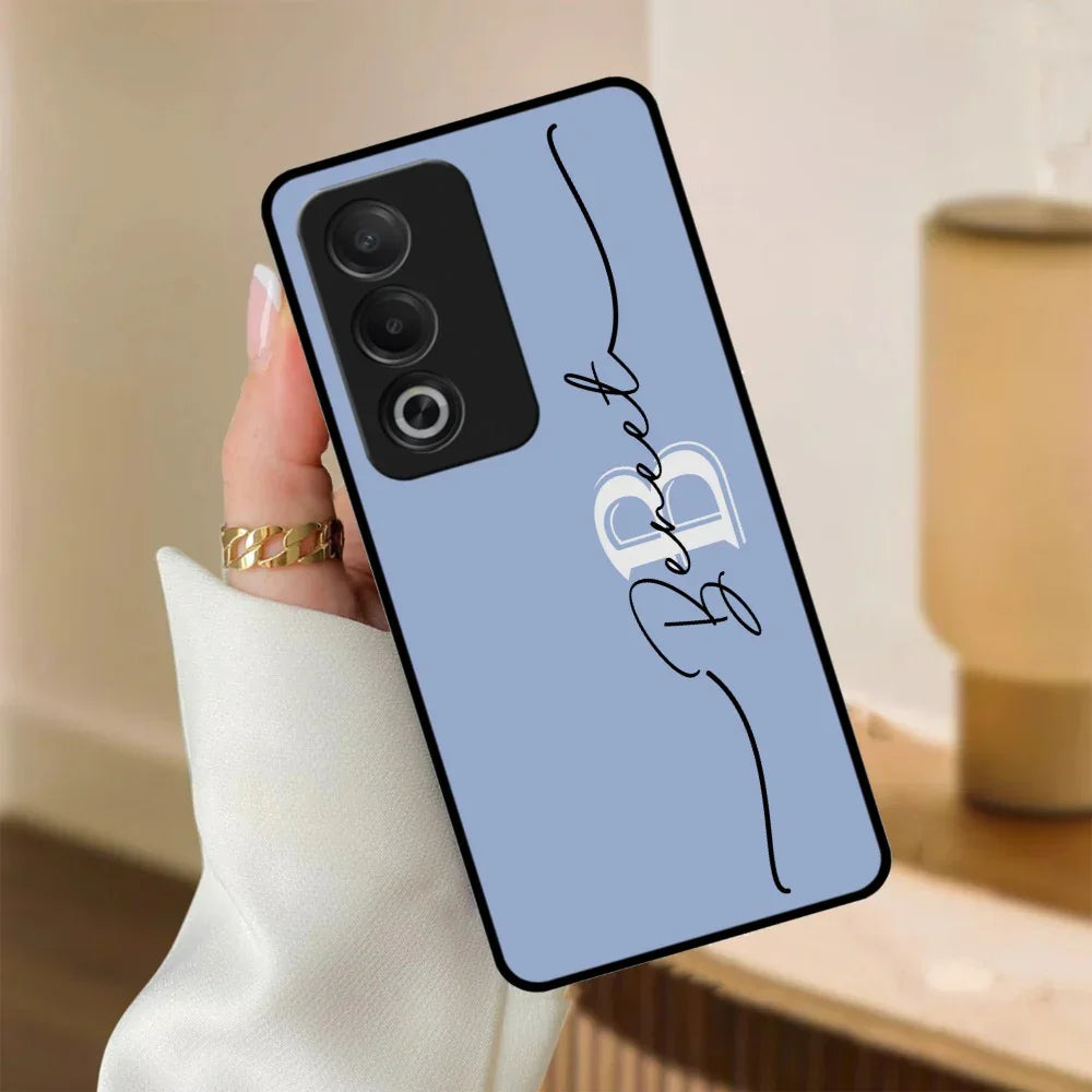 Personalized Initials Azure Glossy Metal Case Cover For Oppo - ShopOnCliQ