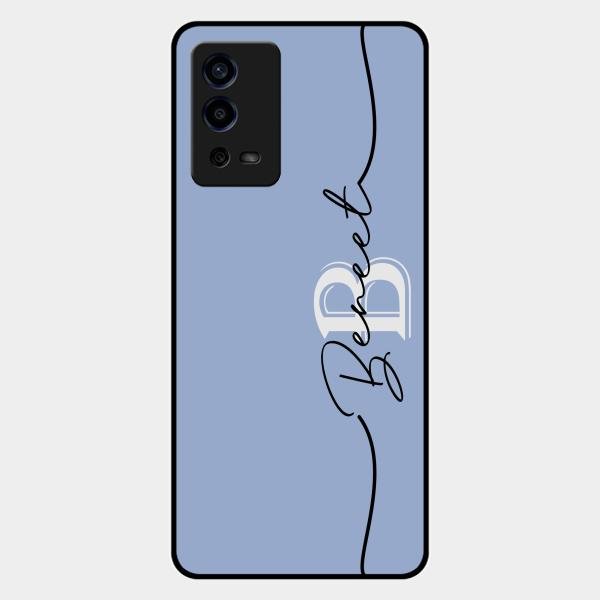 Personalized Initials Azure Glossy Metal Case Cover For Oppo A55