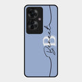 Personalized Initials Azure Glossy Metal Case Cover For Oppo F25 Pro 5G