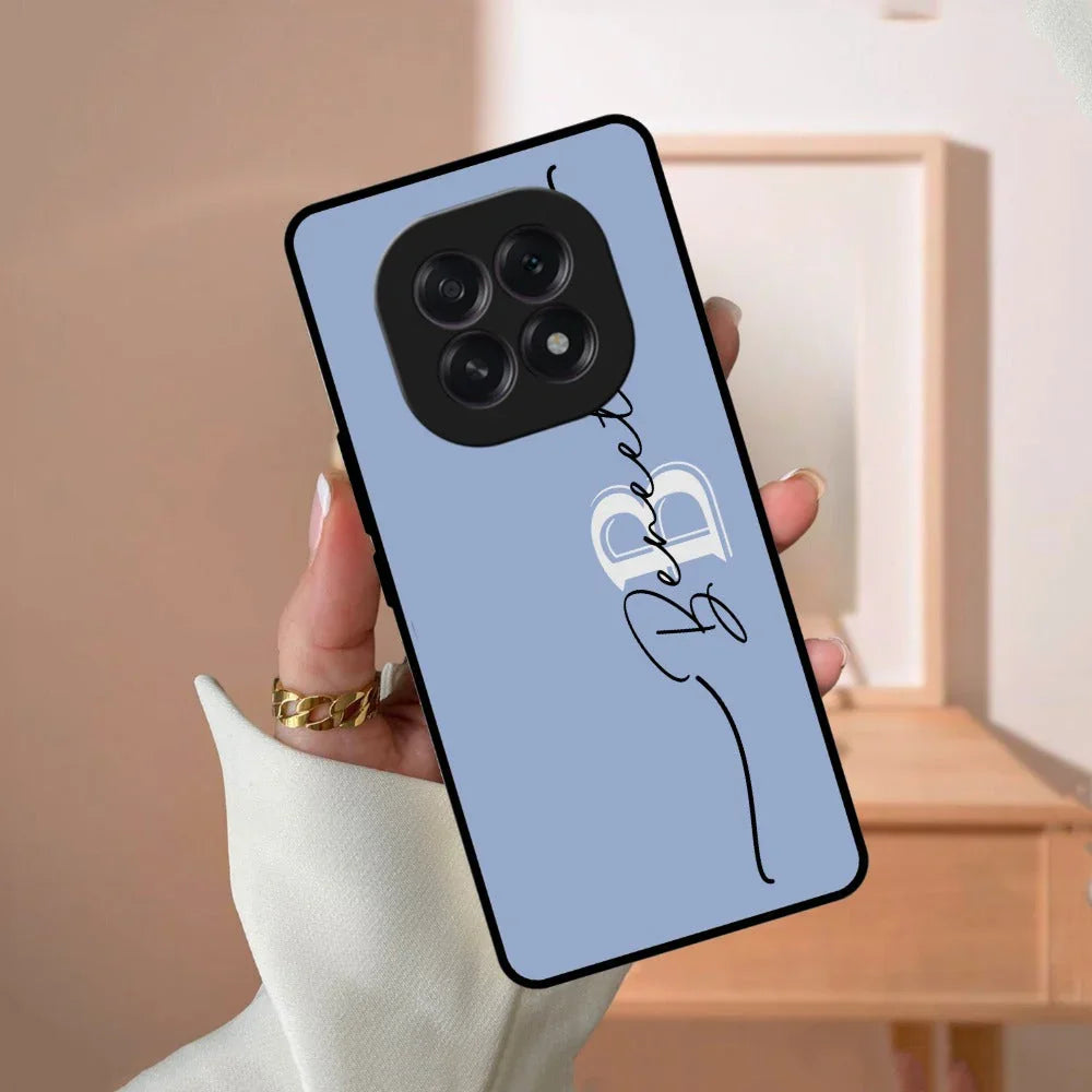 Personalized Initials Azure Glossy Metal Case Cover For Oppo - ShopOnCliQ