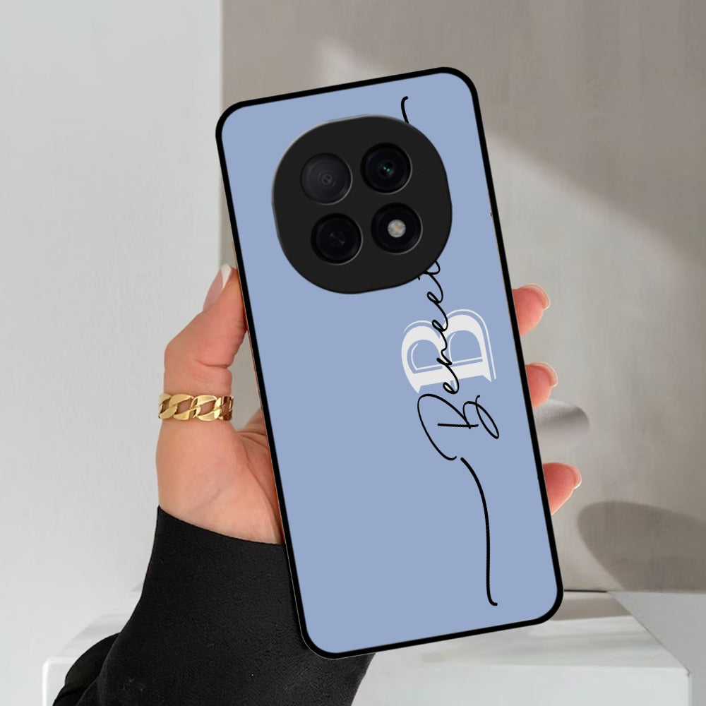 Personalized Initials Azure Glossy Metal Case Cover For Oppo