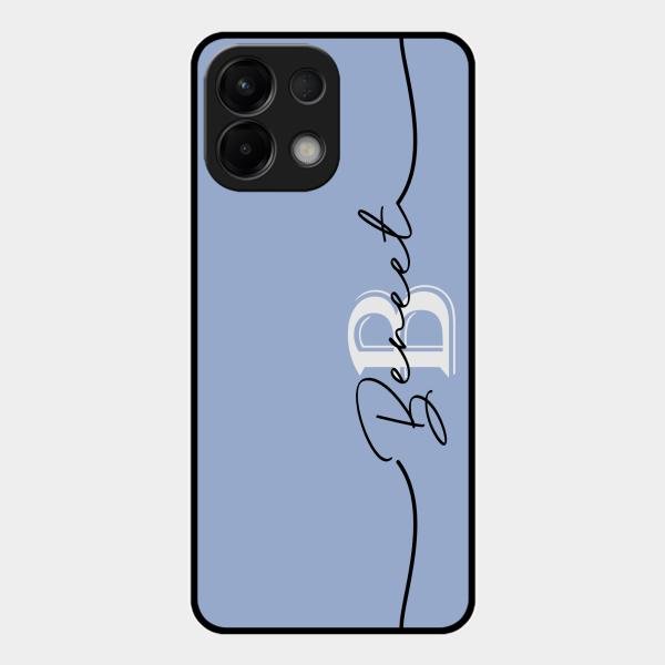 Personalized Initials Azure Glossy Metal Case Cover For Oppo K13 5G