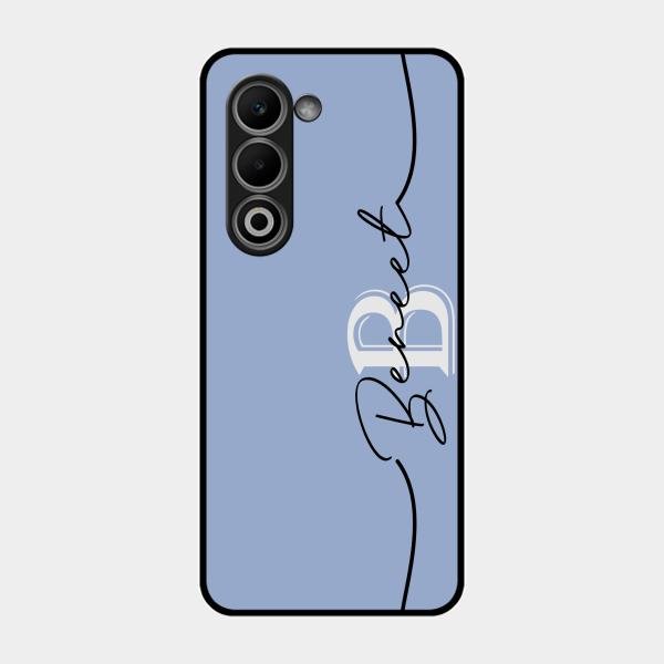 Personalized Initials Azure Glossy Metal Case Cover For Oppo K13X 5G