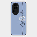 Personalized Initials Azure Glossy Metal Case Cover For Oppo Reno 10 Pro Plus 5G