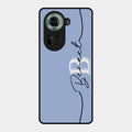 Personalized Initials Azure Glossy Metal Case Cover For Oppo Reno 11 5G