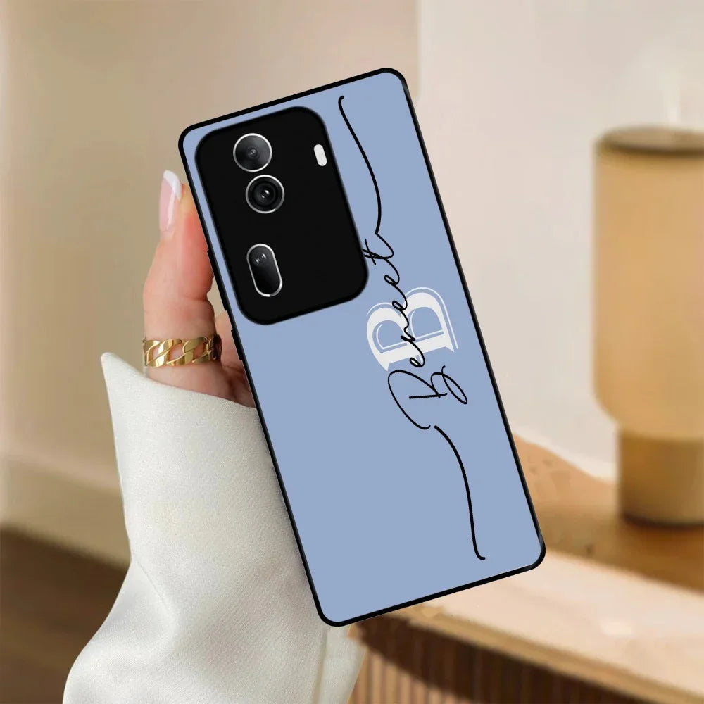 Personalized Initials Azure Glossy Metal Case Cover For Oppo - ShopOnCliQ