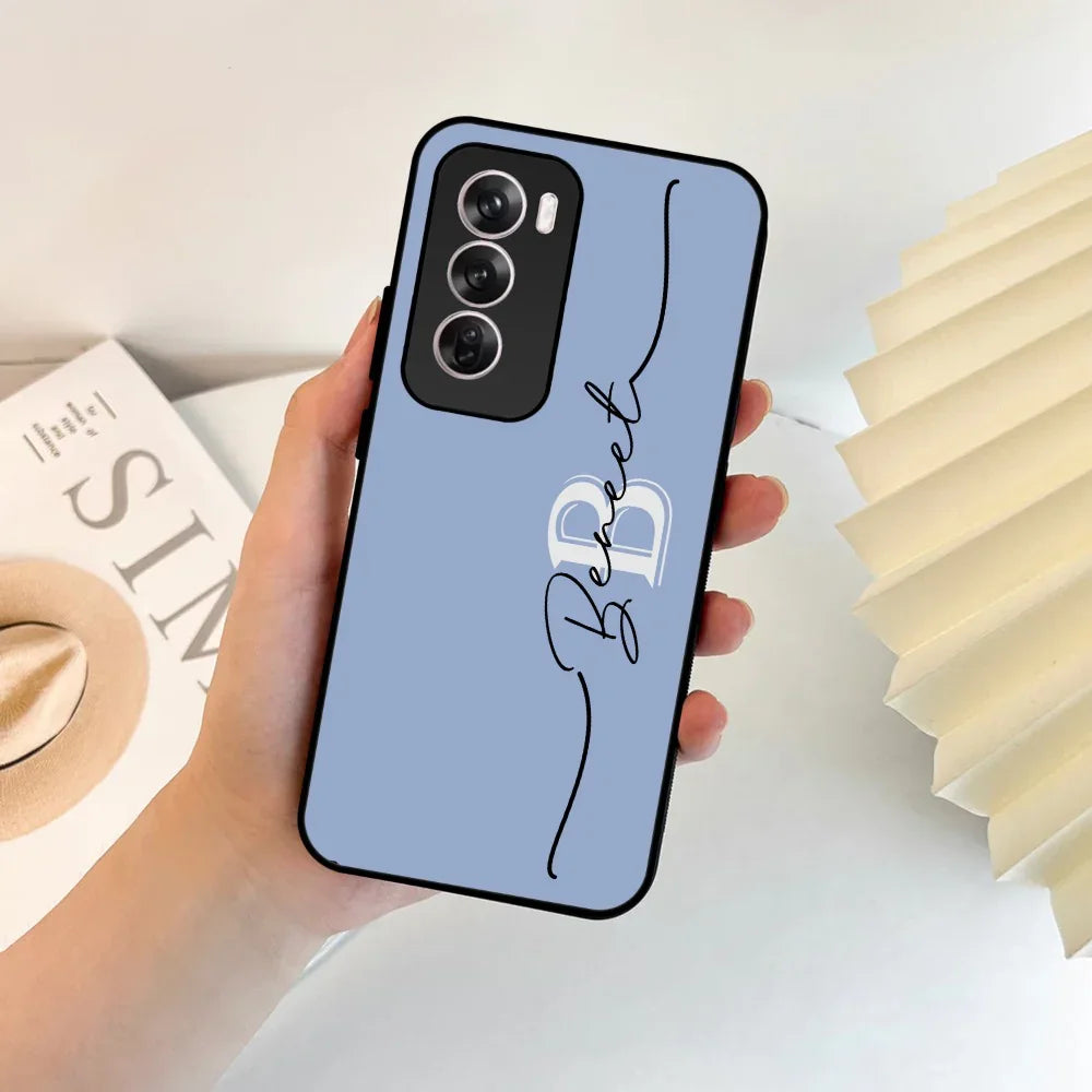 Personalized Initials Azure Glossy Metal Case Cover For Oppo - ShopOnCliQ