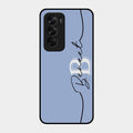 Personalized Initials Azure Glossy Metal Case Cover For Oppo Reno 12 Pro 5G