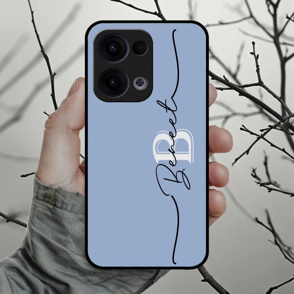 Personalized Initials Azure Glossy Metal Case Cover For Oppo - ShopOnCliQ