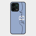 Personalized Initials Azure Glossy Metal Case Cover For Oppo Reno 14 5G