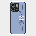 Personalized Initials Azure Glossy Metal Case Cover For Oppo Reno 14 Pro 5G