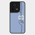 Personalized Initials Azure Glossy Metal Case Cover For Oppo Reno 8 5G