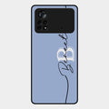 Personalized Initials Azure Glossy Metal Case Cover For Poco X4 Pro 5G