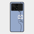 Personalized Initials Azure Glossy Metal Case Cover For Poco X6 Pro 5G