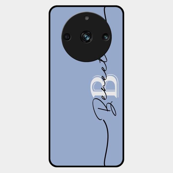 Personalized Initials Azure Glossy Metal Case Cover For Realme 11 Pro Plus 5G