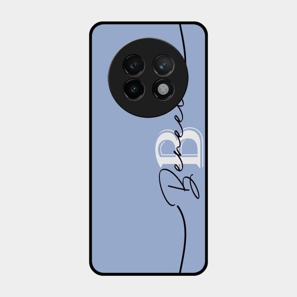 Personalized Initials Azure Glossy Metal Case Cover For Realme 13 Plus 5G