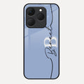 Personalized Initials Azure Glossy Metal Case Cover For Realme 15T 5G