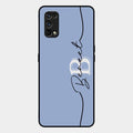 Personalized Initials Azure Glossy Metal Case Cover For Realme 7 Pro