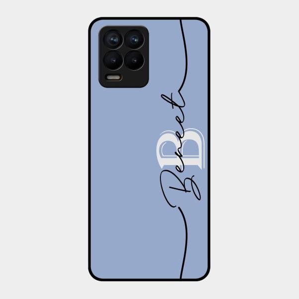 Personalized Initials Azure Glossy Metal Case Cover For Realme 8 Pro