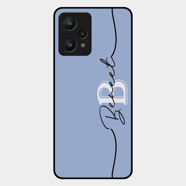 Personalized Initials Azure Glossy Metal Case Cover For Realme 9 Pro 5G