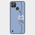 Personalized Initials Azure Glossy Metal Case Cover For Realme C25Y
