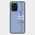 Personalized Initials Azure Glossy Metal Case Cover For Realme C33 2023