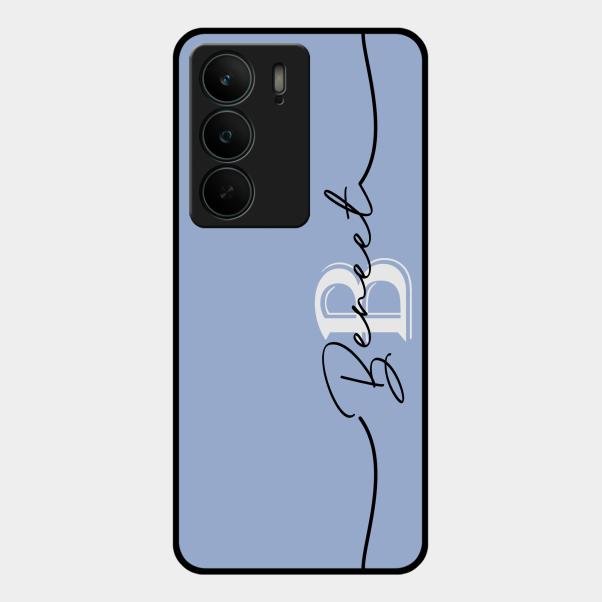 Personalized Initials Azure Glossy Metal Case Cover For Realme C75 5G