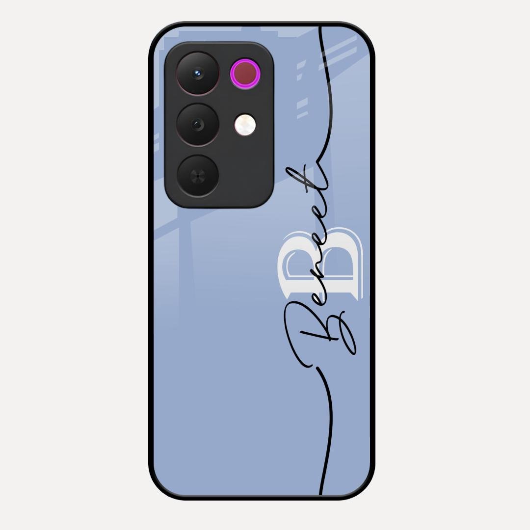 Personalized Initials Azure Glossy Metal Case Cover For Realme C85 5G