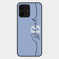 Personalized Initials Azure Glossy Metal Case Cover For Redmi 12 5G