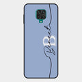 Personalized Initials Azure Glossy Metal Case Cover For Redmi Note 10 Lite