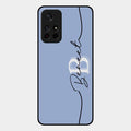 Personalized Initials Azure Glossy Metal Case Cover For Redmi Note 11T 5G