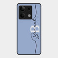 Personalized Initials Azure Glossy Metal Case Cover For Redmi Note 13 5G
