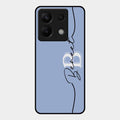 Personalized Initials Azure Glossy Metal Case Cover For Redmi Note 13 Pro 5G