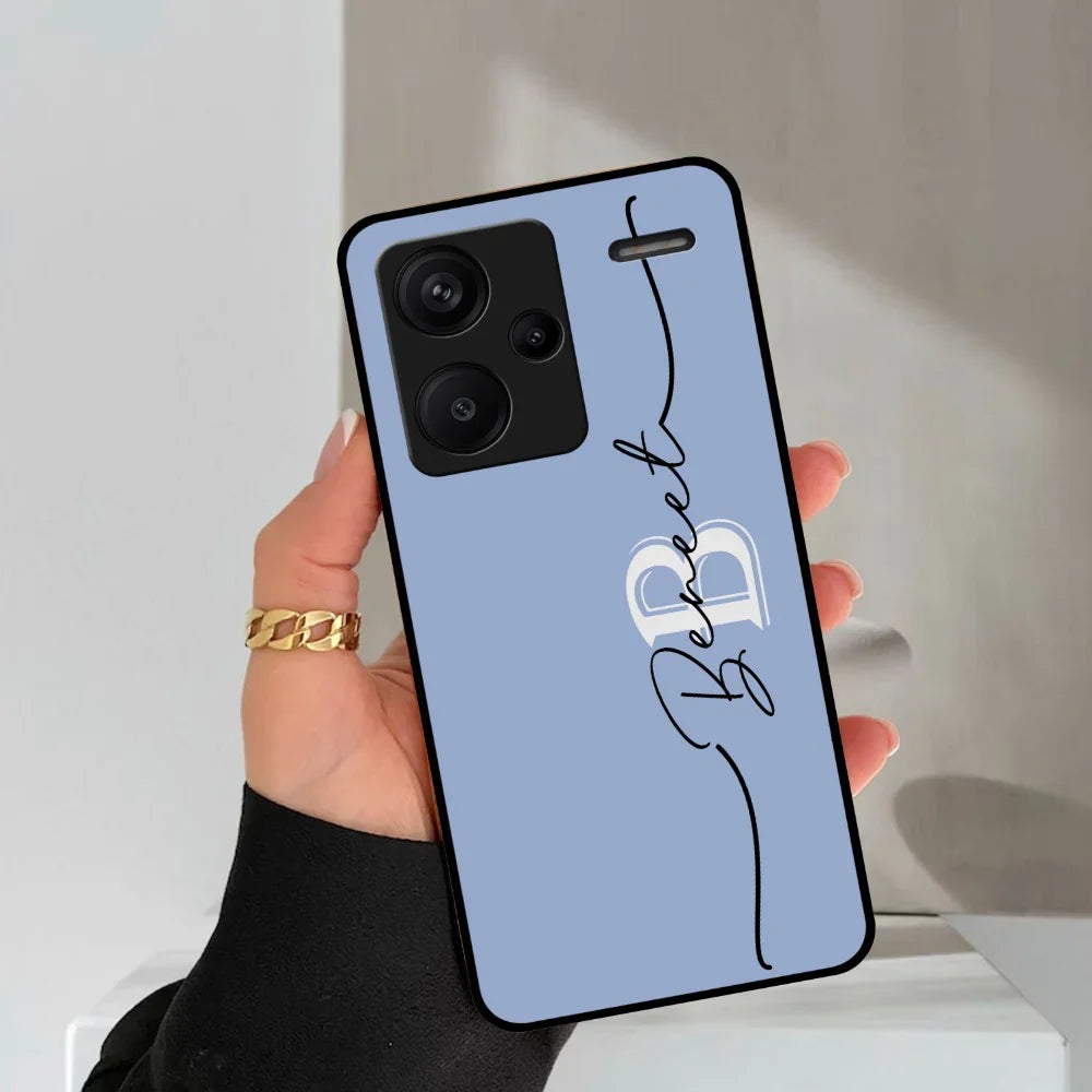 Personalized Initials Azure Glossy Metal Case Cover For Redmi - ShopOnCliQ