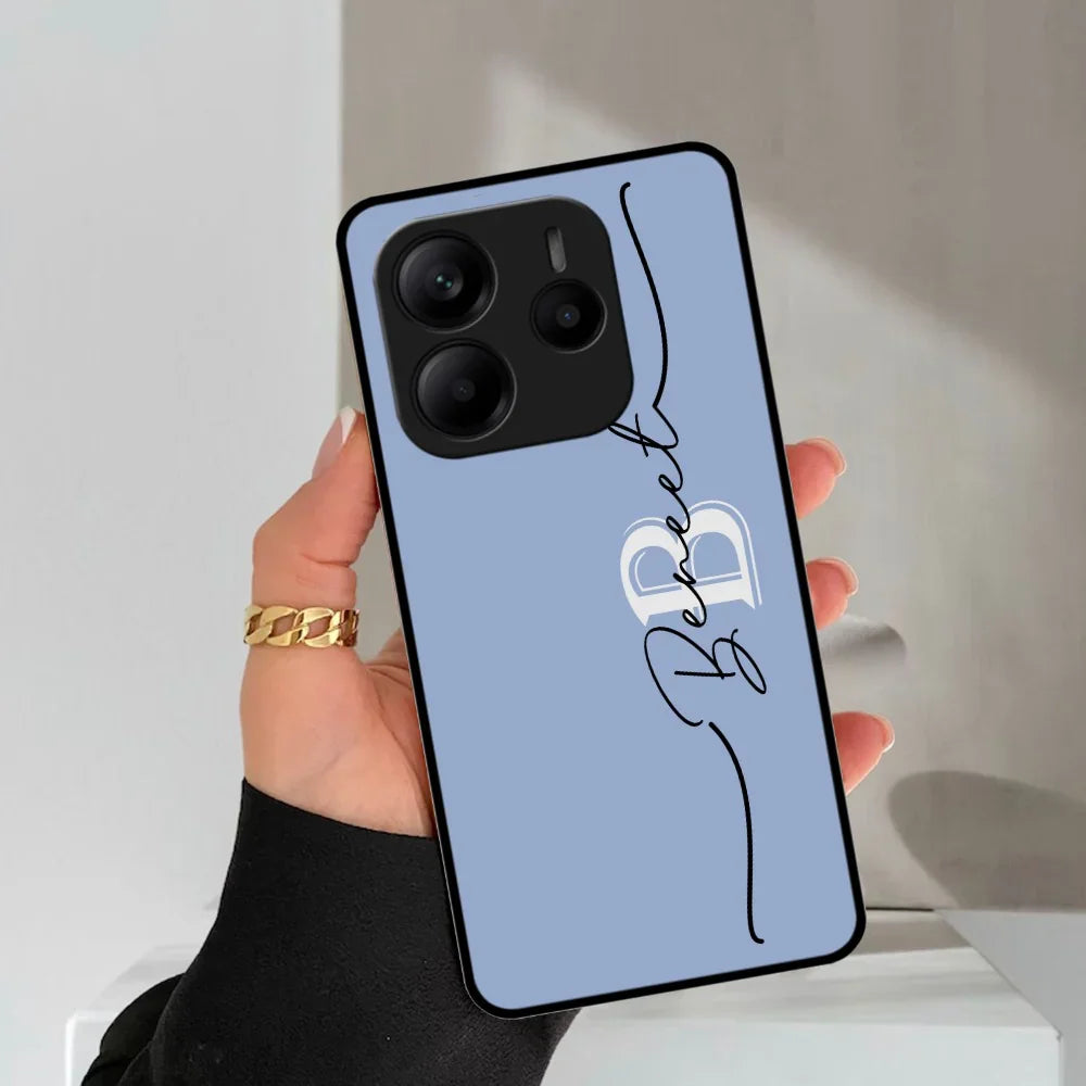 Personalized Initials Azure Glossy Metal Case Cover For Redmi - ShopOnCliQ