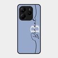 Personalized Initials Azure Glossy Metal Case Cover For Redmi Note 14 Se 5G