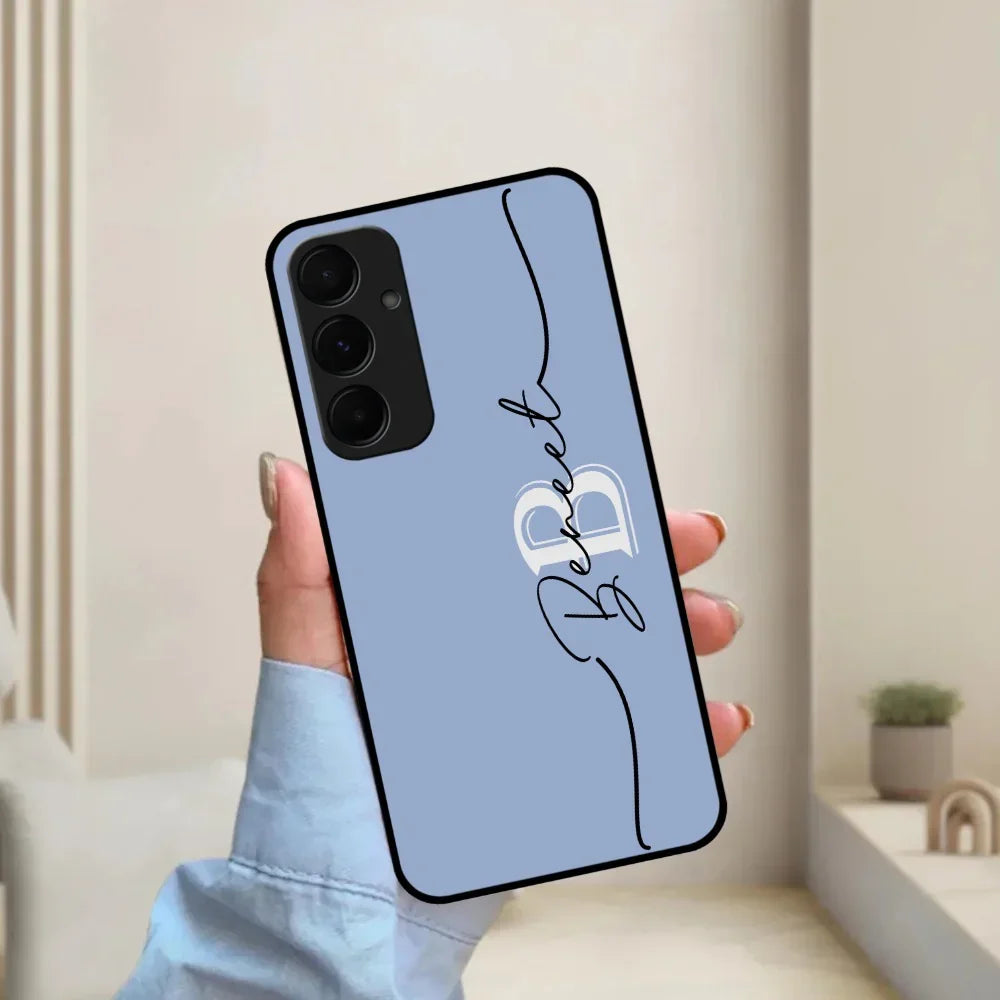 Personalized Initials Azure Glossy Metal Case Cover For Samsung - ShopOnCliQ