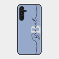 Personalized Initials Azure Glossy Metal Case Cover For Samsung Galaxy A16 5G