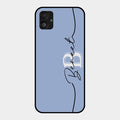 Personalized Initials Azure Glossy Metal Case Cover For Samsung Galaxy F14 5G
